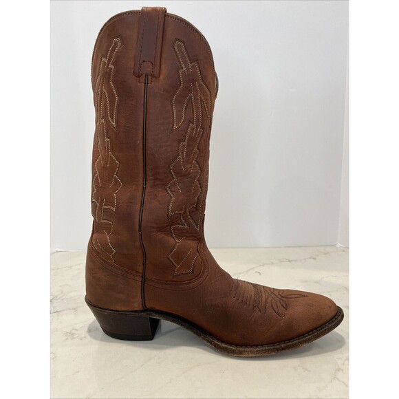 Dan Post x Marlboro Vintage Western Pointed Cowboy Boots Leather Mens 10 D Brown - Picture 5 of 16